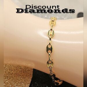 18K Yellow Gold Titanium Coffee Bean Bracelet